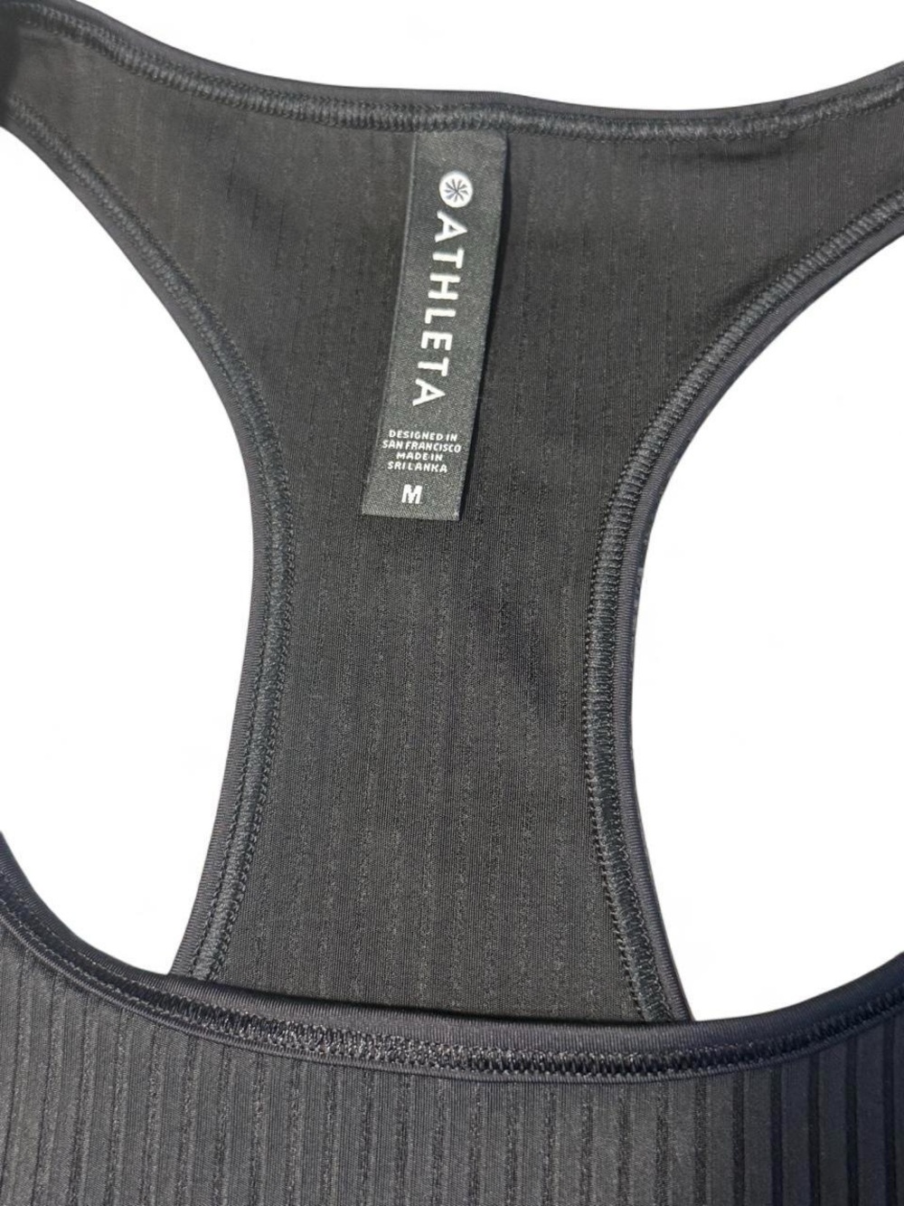 Athleta Black Ribbed Racerback Tank Top - Picture 2 of 5